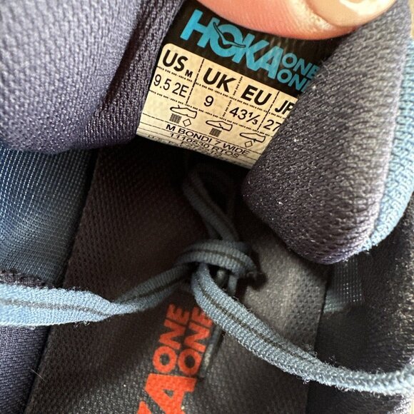Hoka One One Mens Bondi 7 1110530 RTOS Blue Running Shoes Sneakers Size 9.5 2E main image 10
